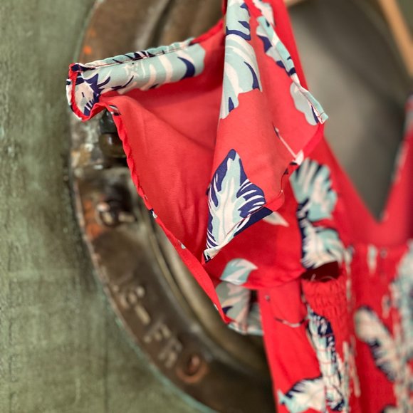 Floral Red Jumpsuit - Picture 4 of 10